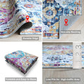 Mandala Machine Washable Area Rug - Non-Slip & Safe Floor Rug - Stain Resistant Bedroom Rug - Comfortable Polyester Material Colorful Rug - Durable Modern Rug for Living Room - Living Room Rugs