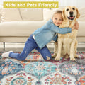 Mandala Machine Washable Area Rug - Non-Slip & Safe Floor Rug - Stain Resistant Bedroom Rug - Comfortable Polyester Material Colorful Rug - Durable Modern Rug for Living Room - Living Room Rugs