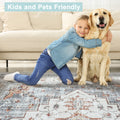 Mandala Machine Washable Area Rug - Non-Slip & Safe Floor Rug - Stain Resistant Bedroom Rug - Comfortable Polyester Material Colorful Rug - Durable Modern Rug for Living Room - Living Room Rugs