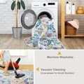 Mandala Machine Washable Area Rug - Non-Slip & Safe Floor Rug - Stain Resistant Bedroom Rug - Comfortable Polyester Material Colorful Rug - Durable Modern Rug for Living Room - Living Room Rugs