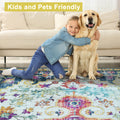 Mandala Machine Washable Area Rug - Non-Slip & Safe Floor Rug - Stain Resistant Bedroom Rug - Comfortable Polyester Material Colorful Rug - Durable Modern Rug for Living Room - Living Room Rugs