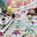 Mandala Machine Washable Area Rug - Non-Slip & Safe Floor Rug - Stain Resistant Bedroom Rug - Comfortable Polyester Material Colorful Rug - Durable Modern Rug for Living Room - Living Room Rugs