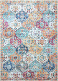 Mandala Machine Washable Area Rug - Non-Slip & Safe Floor Rug - Stain Resistant Bedroom Rug - Comfortable Polyester Material Colorful Rug - Durable Modern Rug for Living Room - Living Room Rugs