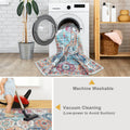 Mandala Machine Washable Area Rug - Non-Slip & Safe Floor Rug - Stain Resistant Bedroom Rug - Comfortable Polyester Material Colorful Rug - Durable Modern Rug for Living Room - Living Room Rugs