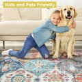 Mandala Machine Washable Area Rug - Non-Slip & Safe Floor Rug - Stain Resistant Bedroom Rug - Comfortable Polyester Material Colorful Rug - Durable Modern Rug for Living Room - Living Room Rugs