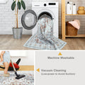Mandala Machine Washable Area Rug - Non-Slip & Safe Floor Rug - Stain Resistant Bedroom Rug - Comfortable Polyester Material Colorful Rug - Durable Modern Rug for Living Room - Living Room Rugs